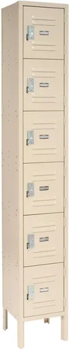 Miniatura 2 de Global Industrial Taquilla ancha de seis niveles con cerrojo de candado, 12 pulgadas de ancho x 15 pulgadas de profundidad x 78 pulgadas de alto, 6