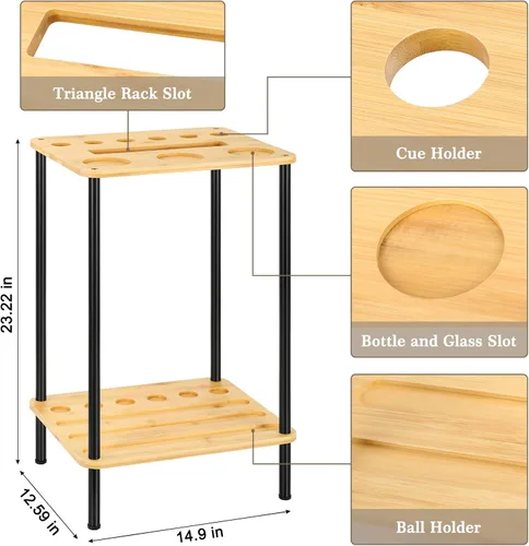 Miniatura 2 de smusei Soporte para palo de billar, soporte para taco de billar, soporte para palo de billar, sala de juegos, club, mesa de billar, accesorios
