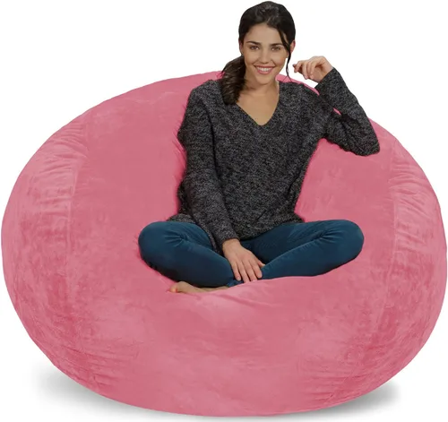 Miniatura 12 de Silla Chill Sack Bean Bag: muebles de espuma de memoria gigante y una tumbona grande. Gran sofá con gran cubierta de gamuza suave resistente al