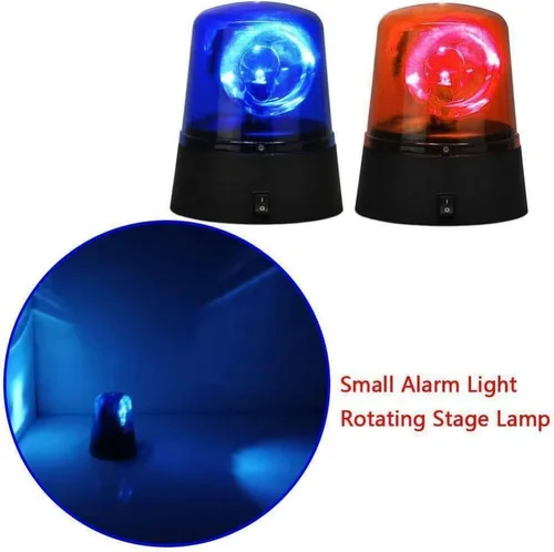 Miniatura 6 de anso Rotación azul LED policía coche baliza discoteca fiesta DJ lámpara DIY luz de alerta roja (rojo)