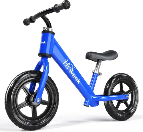 Bicicleta de equilibrio para niños pequeños HAWEEK de 12 pulgadas, bicicleta de entrenamiento sin pedales para niños de 24 meses a 5 años, ajustes