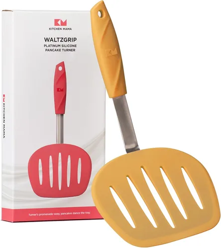 Miniatura 11 de Kitchen Mama WaltzGrip - Espátula de silicona platino para panqueques: resistente al calor, flexible, núcleo de acero inoxidable, antiadherente