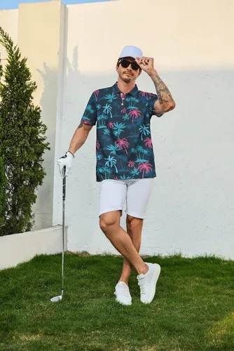 Miniatura 6 de Camisas polo divertidas para hombre de los años 80, camisas de golf de secado rápido que absorben la humedad, divertidas camisas polo de golf