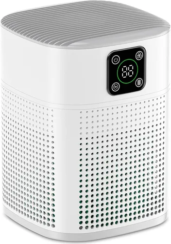 Miniatura 9 de Paquete de 2 purificadores de aire para el dormitorio del hogar, purificador de aire Honeyuan H13 HEPA con entrada de aire de 360°, cobertura