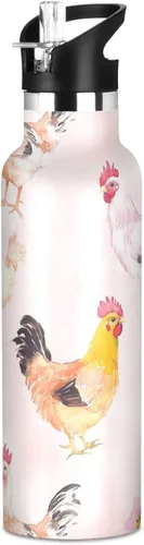 Miniatura 11 de Insulated Water Bottle with Straw Double Wall Vacuum Insulated Lightweight for Sports, Travel, and School, Sweet Wolf Purple 17