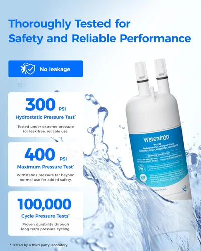 Miniatura 8 de Waterdrop EDR1RXD1 Reemplazo para filtro Everydrop® 1, W10295370A, EDR1RXD1B, P8RFWB2L, P4RFWB, Kenmore® 46-9081, 46-9930, WD-F38 Filtro de agua