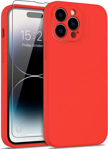 Miniatura 40 de DEENAKIN Funda compatible con iPhone 14 Plus con protector de pantalla, funda mejorada para cámara, goma de gel de silicona suave probada contra