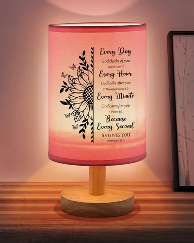 Miniatura 13 de Regalos cristianos para mujer, lámpara de mesa, regalos religiosos para mujeres con versículo de la Biblia, regalo inspirador, lámpara de tela