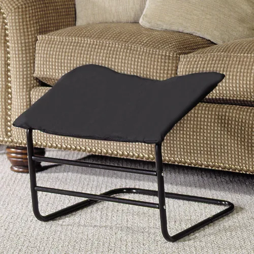 Miniatura 5 de ETNA Reposapiés otomano, reposapiés de apoyo para silla, sofá, reposapiés de oficina, hamaca para debajo del escritorio, taburete acolchado negro