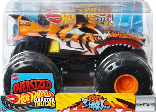 Miniatura 5 de Hot Wheels Monster Trucks, camión monstruo de gran tamaño, camión de juguete fundido a presión a escala 1:24 con ruedas gigantes y diseños geniales