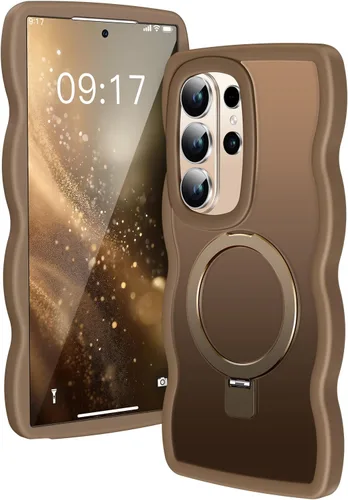 Miniatura 18 de [Soporte magnético y marco ondulado] Funda para Samsung Galaxy S24 Ultra [compatible con MagSafe] [protección militar contra caídas] no amarillenta
