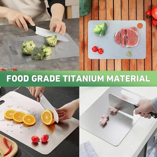 Miniatura 7 de Tabla de corte Katuchef de titanio, 2026 nueva tabla de corte 100% pura de titanio para cocina, tabla de cortar doble cara Titan Cut Pro, apta