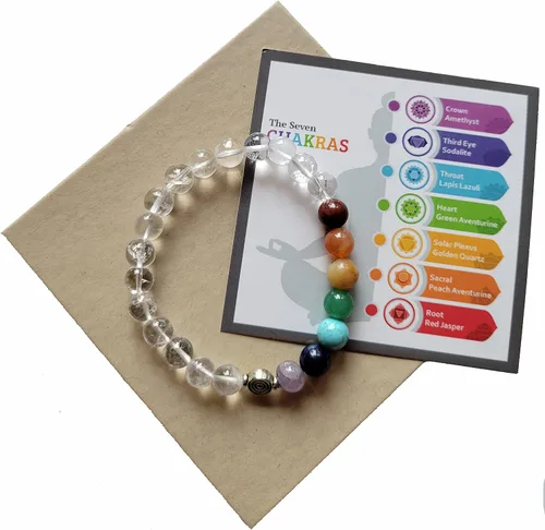 Miniatura 2 de Pulseras de chakra para mujer, pulsera de 7 chakras, pulseras de piedras curativas, pulsera de cristal para curación, pulsera de cristales de chakra