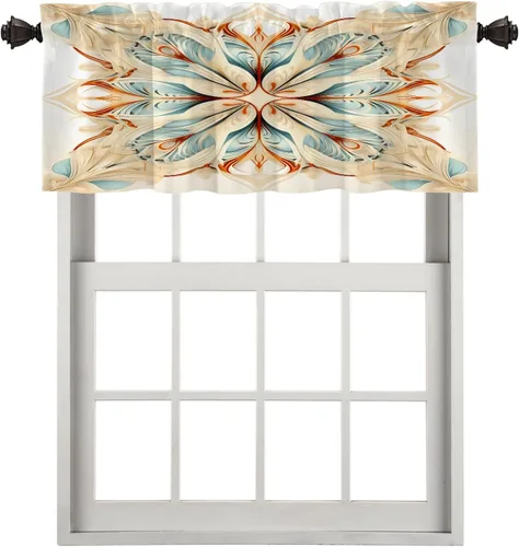 Miniatura 52 de Cortinas opacas de poliéster multicapa para cafetería, con diseño de diamantes, 2 unidades, 26 x 24 pulgadas