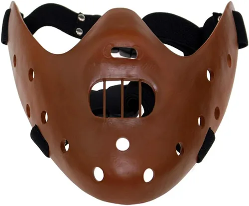 Miniatura 4 de nezababy Hannibal Lecter Máscara Cosplay El Silencio de los Corderos Media Cara Asesino de Resina Café