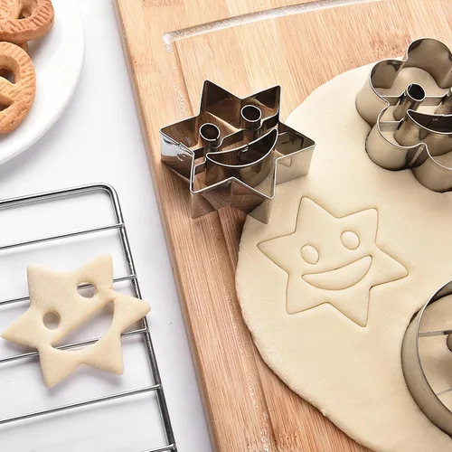 Miniatura 4 de Cortadores de galletas de acero inoxidable para hornear moldes de galletas para hornear metal, herramientas de modelado de cocina, 4 piezas