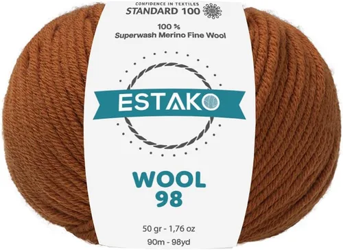 Miniatura 17 de Estako Lana 98 100% Lana Merina Superwash Lana Media Lana Lana Suave Tejido y Crochet Hilo 1.76 oz (50gr) 98 yds (295.3 ft) (6147 - Off White)