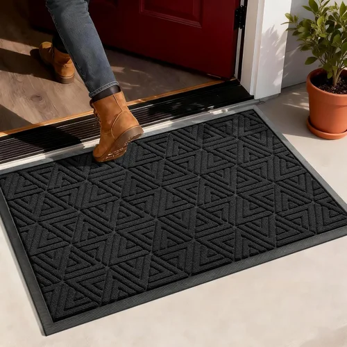 Miniatura 12 de Yimobra Alfombra para Puerta Delantera Exterior Entrada 29.5x17, Impermeable Resistente Alfombras Exteriores para Puerta Delantera, Alfombra