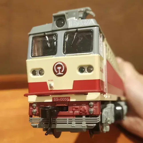 Miniatura 8 de Juego de tren eléctrico, locomotora de vapor eléctrica de aleación SS7C con vagones de pasajeros y pista larga, modelo realista con luces, sonidos