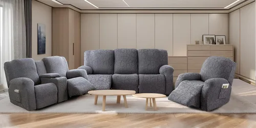 Miniatura 7 de Fundas para Sofá Reclinable Seccional Funda de Sofá para Sofá Reclinable de 3 Asientos, 5 Piezas Funda Elástica para Sofá de 3 Cojines Reclinable