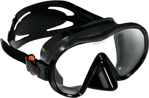 M105 - Máscara de buceo panorámica HD de silicona, antivaho de 180°, máscara de buceo de vidrio templado, gafas de natación para adultos y jóvenes