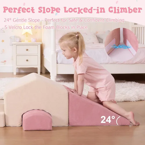 Miniatura 3 de STAOLENE 5 bloques de escalada de espuma para niños pequeños de 1 a 3 años, gimnasio Montessori para jugar en interiores con pozo de pelotas