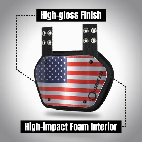 Miniatura 2 de O Shield Placa trasera de fútbol con bandera, almohadillas de espalda baja para jugadores de fútbol, protector trasero 2-Multi
