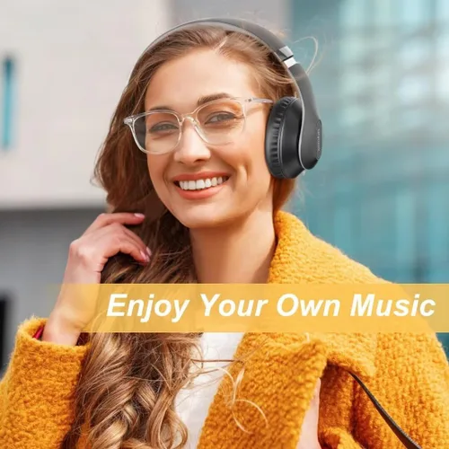Miniatura 7 de Auriculares Bluetooth Inalámbricos Sobre La Oreja 65H Tiempo De Reproducción Auriculares HiFi Estéreo Con Micrófono Y 6 Modos De EQ Auriculares Gris