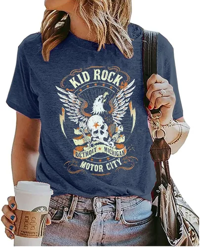 Miniatura 2 de Camiseta de leopardo Guns N' Roses para mujer, diseño de esqueleto vintage, con música de rock, divertida camiseta con estampado de rosas