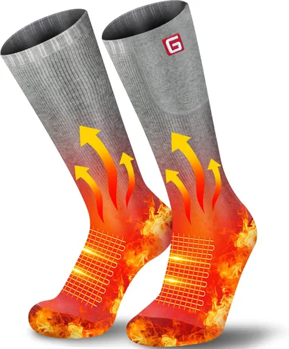 Miniatura 10 de Calcetines calefactables con batería eléctrica recargable para hombres y mujeres con 3 niveles de calefacción ajustables para esquí, equitación, caza