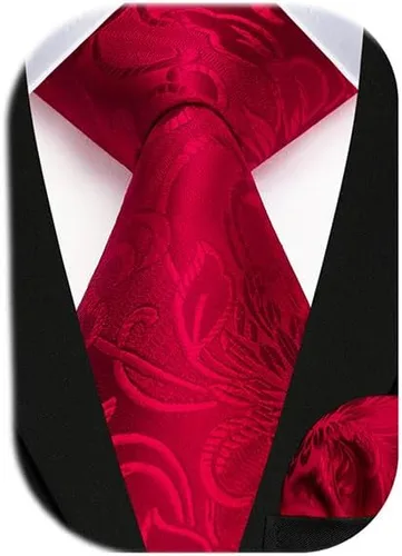 Miniatura 241 de Corbatas florales tejidas clásicas para hombre, corbata cuadrada de bolsillo, corbatas formales para hombres, boda con pañuelo
