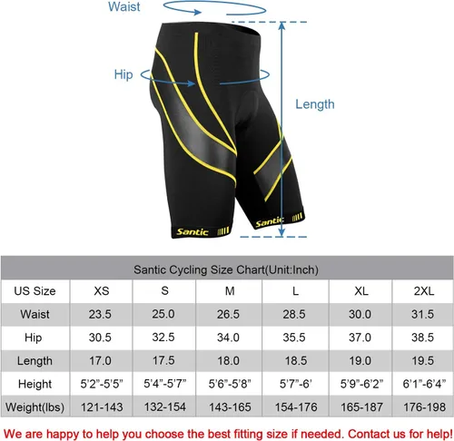 Miniatura 2 de Santic Pantalones cortos de ciclismo para hombre, pantalones cortos de ciclismo acolchados para hombre, pantalones cortos de ciclismo transpirables