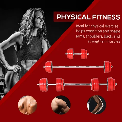 Miniatura 4 de Soozier Adjustable Dumbbell Set, Convertible to Barbell Weight Set for Home Gym Women and Men Weight Lifting Training.