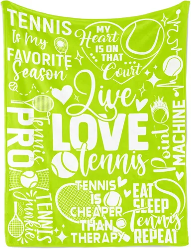 InnoBeta Regalos de tenis: manta temática de tenis para hombres, mujeres, niños, niñas y jugadores