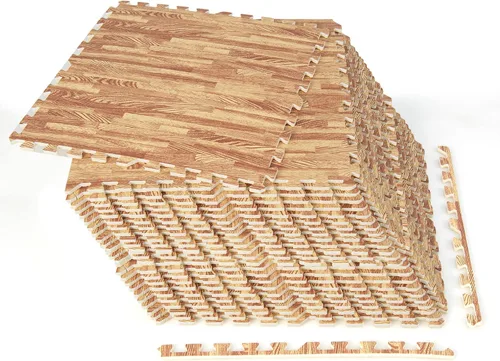 Tangkula Alfombrillas de espuma de 24 azulejos con borde, 96 pies cuadrados de EVA entrelazadas para equipo de ejercicio, tapetes elásticos de juego