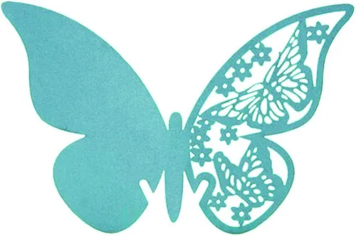 Miniatura 3 de AKOAK Papel perlado con diseño de mariposa, número de mesa, tarjeta de nombre, copa de vino, decoración de pared, calcomanías para decoración