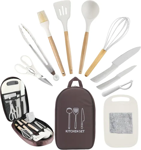 Miniatura 10 de Camping Accessories Kitchen Cooking Utensils Set - Portable Outdoor Camp Cookware Set, Silicone Camper Essentials Gear Must Have Supplies for Travel