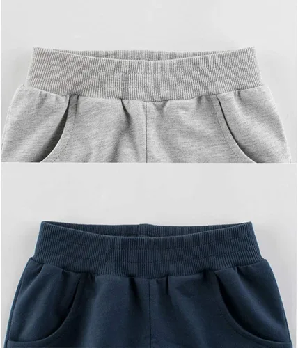 Miniatura 2 de Azalquat Pantalones cortos de punto de verano para niños pequeños con bolsillo paquete de 2 pantalones cortos activos suaves para bebé