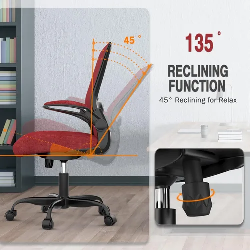 Miniatura 5 de Silla de Oficina Mimoglad, Silla de Escritorio Ergonómica con Soporte Lumbar Ajustable, Silla de Computadora de Malla de Respaldo Alto