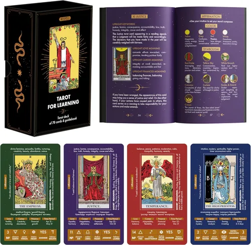 Wyspell Tarot para aprender - Cartas de tarot con significados en ellos - Tarot para principiantes con significados en ellos - Tarjetas para Tarot