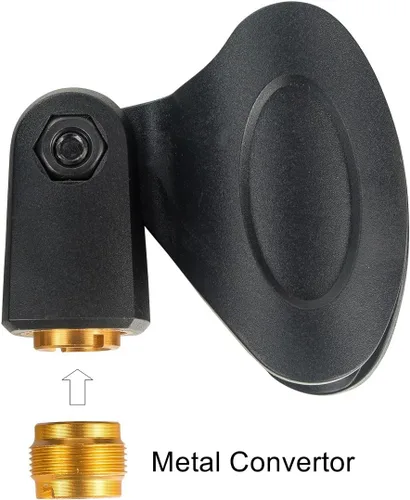 Miniatura 2 de Paquete de 2 soportes universales ajustables para micrófono de escritorio, trípode plegable portátil, soporte de mesa con clip de micrófono