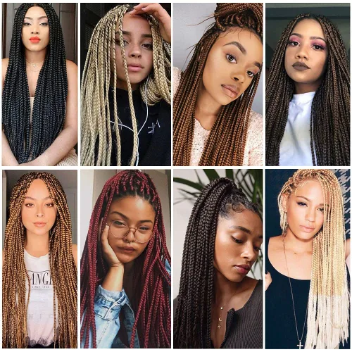 Miniatura 5 de Cabello trenzado preestirado de 14 pulgadas, 8 paquetes de cabello trenzado preestirado, trenzas de ganchillo, extensiones de cabello trenzado Yaki