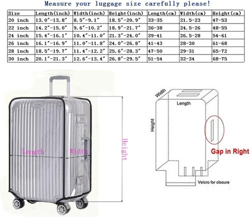 Miniatura 7 de Fundas de maleta fundas de equipaje para maleta protector de maleta protector de equipaje PVC impermeable maleta de viaje se adapta a la mayoría