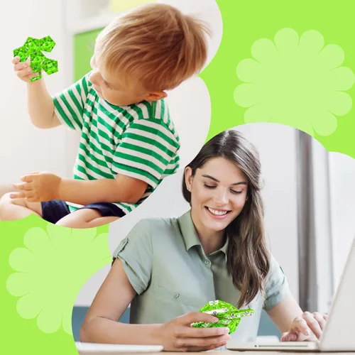 Miniatura 6 de LAFFTRAK - Esfera magnética antiestrés con imanes, juguetes sensoriales - Verde brillante cristalino; juego de 12 piezas - Creatividad más allá