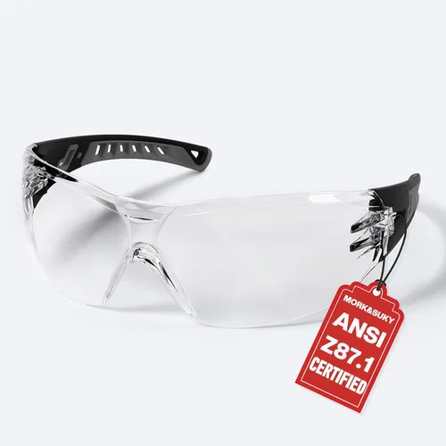 MORK&SUKY Gafas de seguridad Z87, ligeras, antivaho protectoras para hombres y mujeres, protección ocular para el trabajo, laboratorio, enfermería