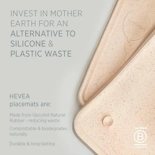Miniatura 2 de HEVEA Mantel individual de goma natural para niños, alternativa a la silicona y el plástico con material reciclado, seguro para niños con divertidos