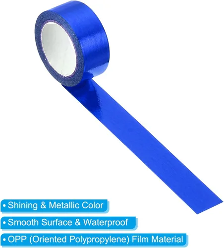 Miniatura 3 de PATIKIL Cinta adhesiva metálica Washi de 0.591 in x 16.4 ft, 4 unidades de papel de arte para espejo, autoadhesivas, para bricolaje, manualidades