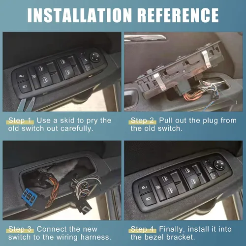 Miniatura 5 de X AUTOHAUX Interruptor de ventana de puerta principal delantera izquierda Interruptor elevalunas para Mazda 6 1.8 2.0 2 GS1E-66350A GS1E-66350