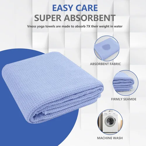 Miniatura 4 de Toalla de yoga caliente – Toalla de microfibra antideslizante para esterilla de yoga con punto de agarre absorbente de sudor, toalla para yoga Azul