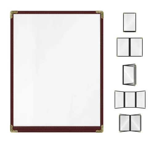 Miniatura 71 de Goodsmart - Fundas para menú de restaurante, paquete de 25 unidades, color negro, 2 vistas, soportes para menú de carga superior, cubiertas